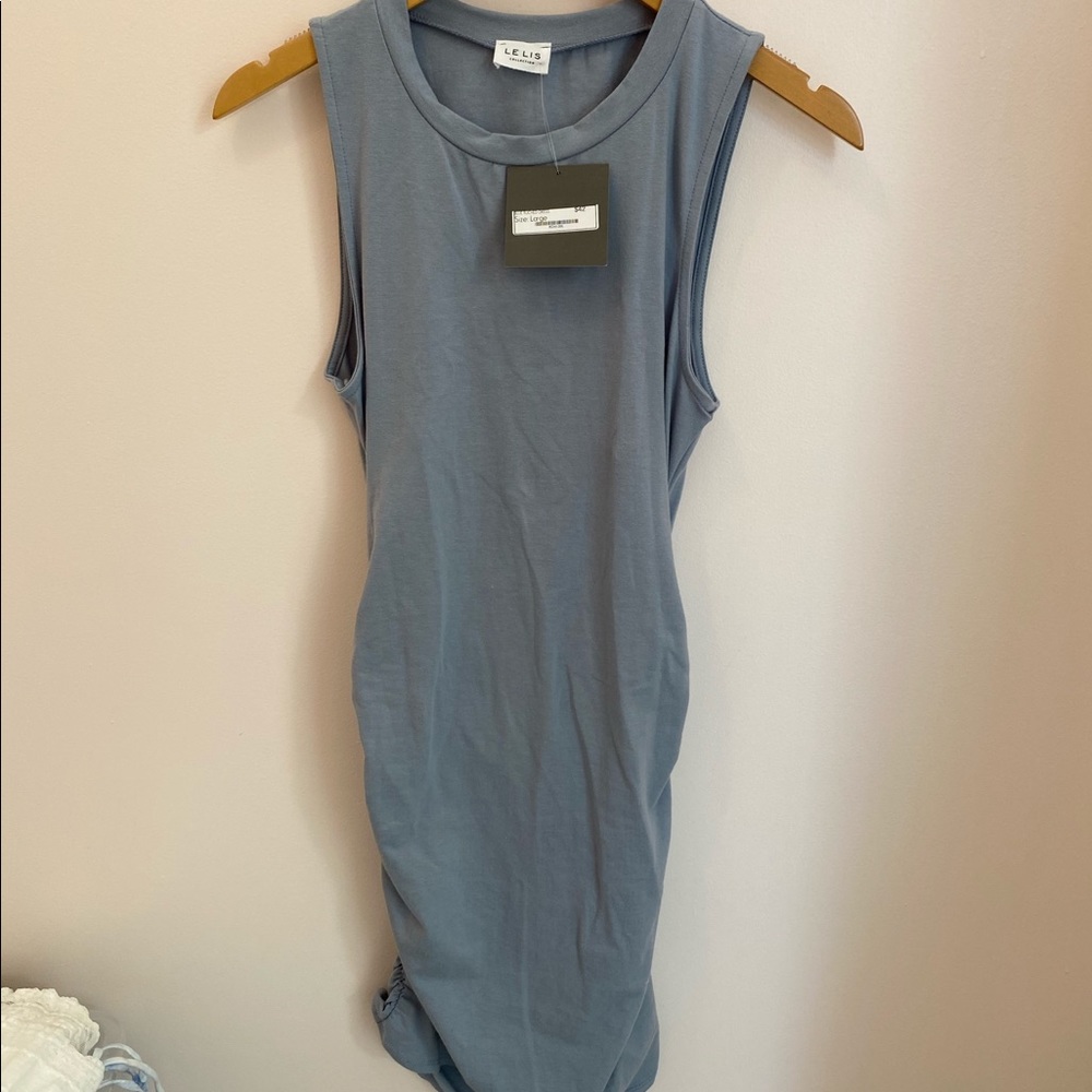 LELIS Blue Ruched Dress
